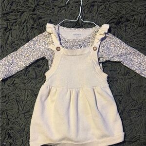 Carter’s Baby Girl Knit Jumper Dress Floral Bodysuit 9M